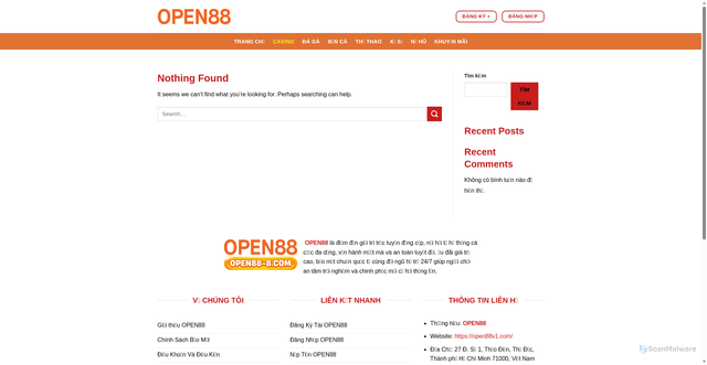 Security scan screenshot of https://open88v1.com/casino/
