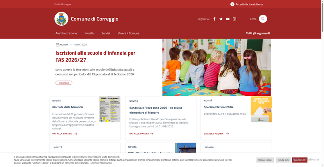 Security scan screenshot of https://www.comune.correggio.re.it/