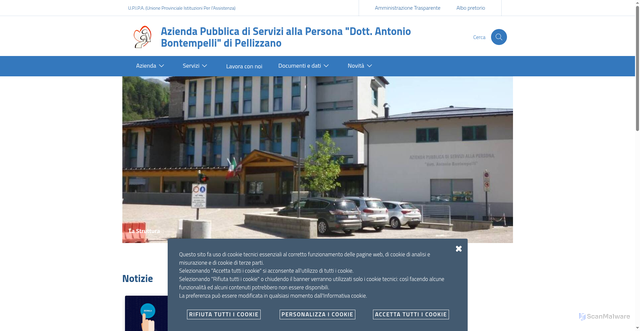 Security scan screenshot of https://www.apsp-pellizzano.it