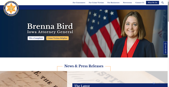 Security scan screenshot of https://iowaattorneygeneral.gov