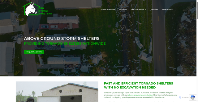 Security scan screenshot of https://prostormshelters.com