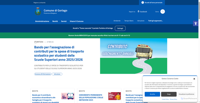 Security scan screenshot of https://comune.gorlago.bg.it/