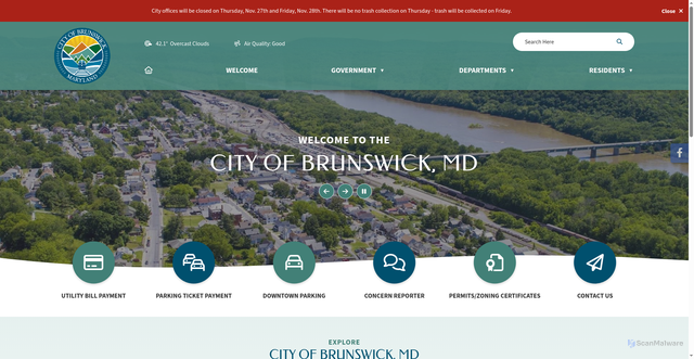 Security scan screenshot of https://brunswickmd.gov/
