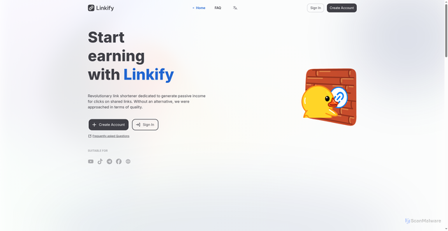 Security scan screenshot of https://linkify.ru
