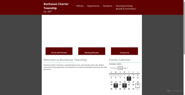 Security scan screenshot of https://www.buchanantownship.net/