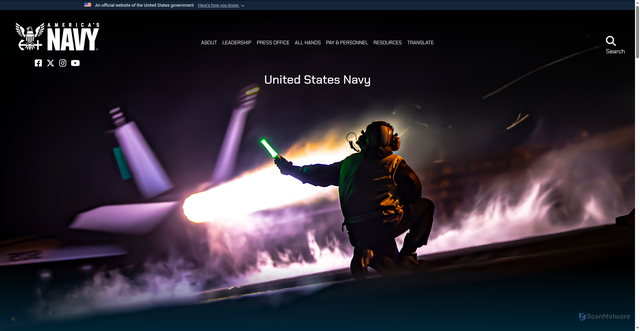 Security scan screenshot of https://www.navy.mil/