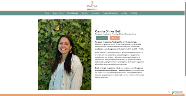 Security scan screenshot of https://pausasaludmental.cl/camila-olmos-bell/