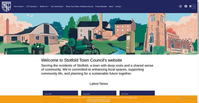 Security scan screenshot of http://www.stotfoldtowncouncil.gov.uk/