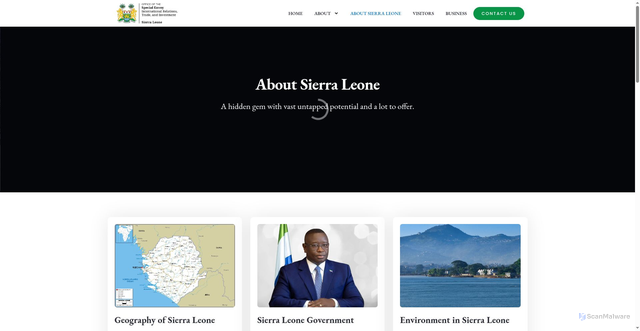 Security scan screenshot of https://seirti.ca/about-sierra-leone/