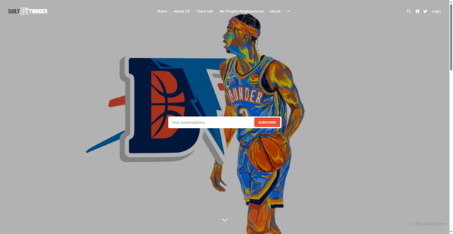 Security scan screenshot of https://www.dailythunder.com/