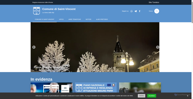 Security scan screenshot of https://www.comune.saint-vincent.ao.it/