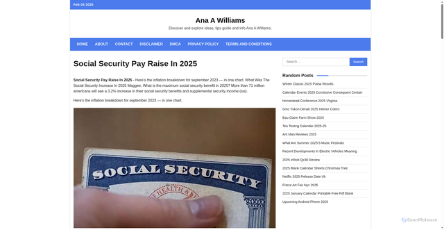 Security scan screenshot of https://anaawilliamse.pages.dev/jykfv-social-security-pay-raise-in-2025-lknwg/