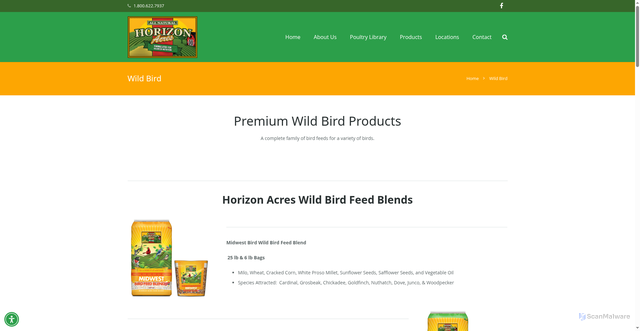 Security scan screenshot of https://horizon-acres.com/wild-bird/