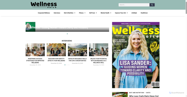 Security scan screenshot of https://wellnessvoice.com/
