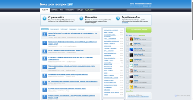 Security scan screenshot of https://www.bolshoyvopros.ru