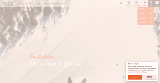 Security scan screenshot of https://www.funasdalen.se/