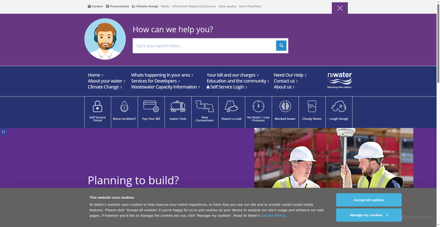 Security scan screenshot of https://www.niwater.com/