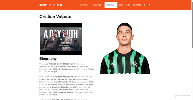Security scan screenshot of https://jump4excellence.com/cristian-volpato/