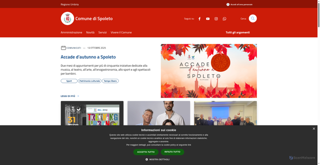 Security scan screenshot of https://www.comune.spoleto.pg.it/it