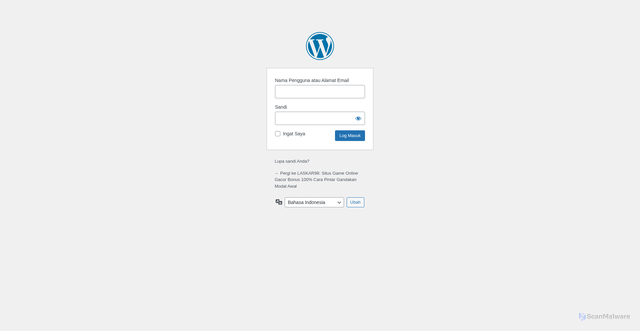 Security scan screenshot of https://laskar98a.sbs/wp-admin/