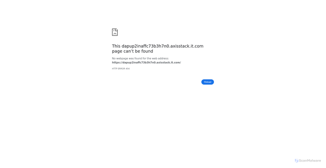 Security scan screenshot of https://dapup2inaffc73b3h7n0.axisstack.it.com/