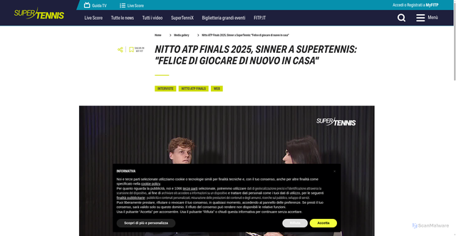 Security scan screenshot of https://www.supertennis.tv/Media-gallery/Dettagli-video?videoId=7E83A60A-0F7F-4C6A-A049-277A35DDC757
