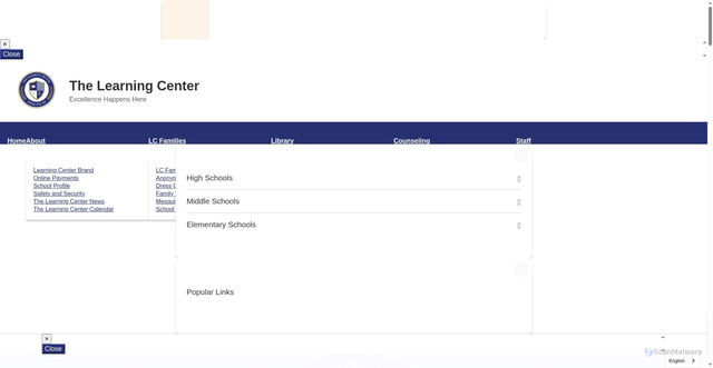 Security scan screenshot of https://learningcenter.mesquiteisd.org/