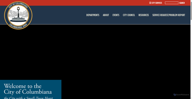 Security scan screenshot of https://columbianaohio.gov/