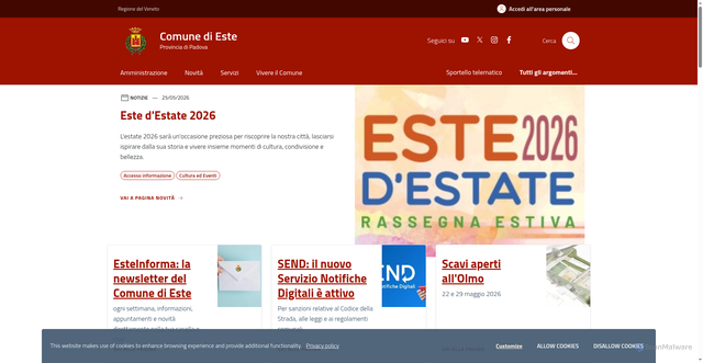 Security scan screenshot of https://www.comune.este.pd.it