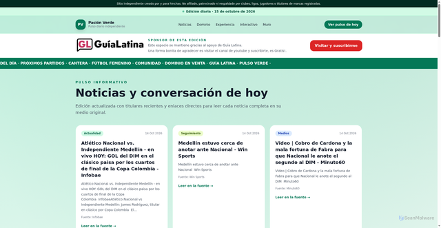 Security scan screenshot of http://www.atlnacional.com/
