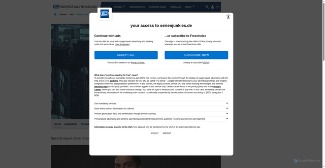 Security scan screenshot of https://www.serienjunkies.de/fbi/special-agent-omar-adom-zidan.html
