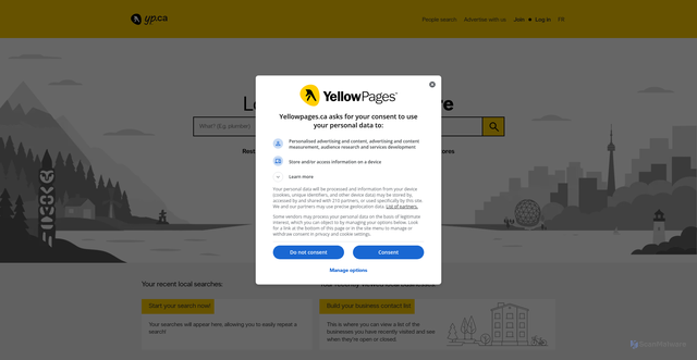 Security scan screenshot of https://theweathernetwork.yellowpages.ca
