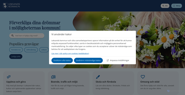 Security scan screenshot of http://www.leksand.se