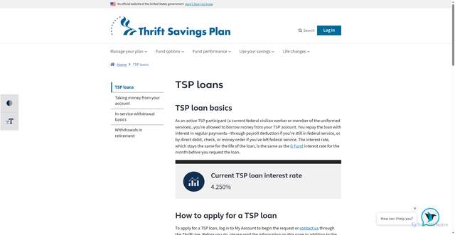 Security scan screenshot of https://www.tsp.gov/tsp-loans/