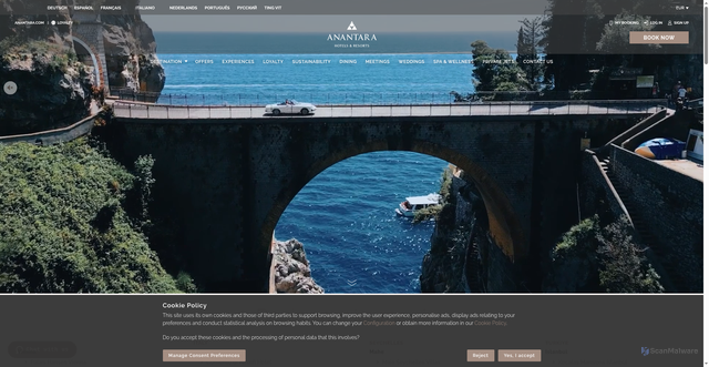 Security scan screenshot of https://assets.anantara.com