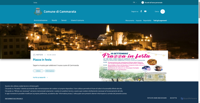 Security scan screenshot of https://www.comune.cammarata.ag.it/