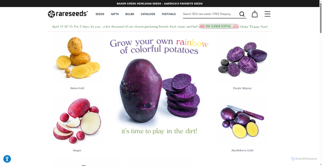 Security scan screenshot of https://rareseeds.com