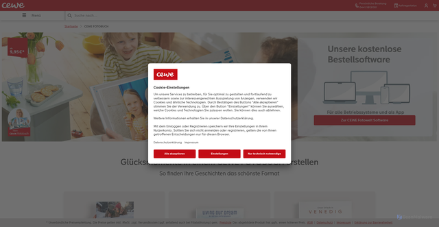 Security scan screenshot of https://cewe-fotobuch.de