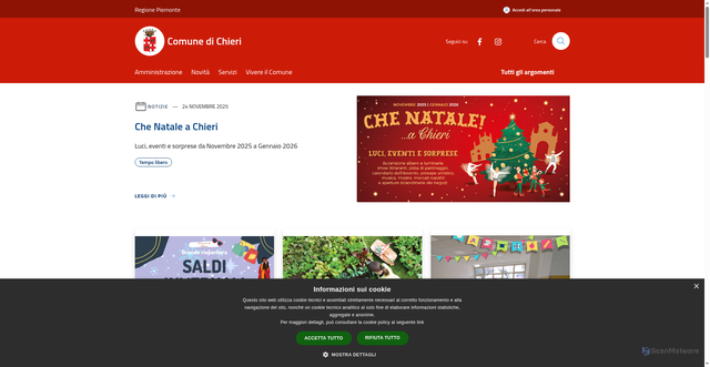 Security scan screenshot of https://www.comune.chieri.to.it/it