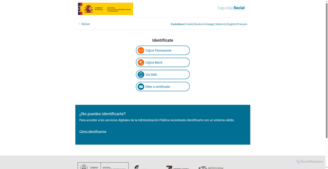 Security scan screenshot of https://sede-tu.seg-social.gob.es/wps/myportal/tussR/tuss/Inicio/