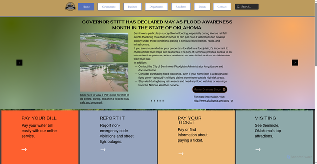 Security scan screenshot of https://www.seminole-oklahoma.net/