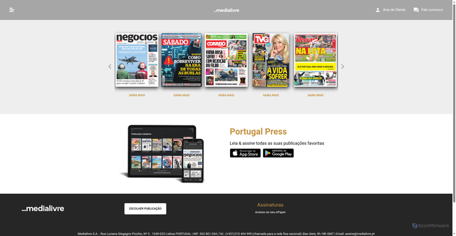 Security scan screenshot of https://assinaturas.xl.pt