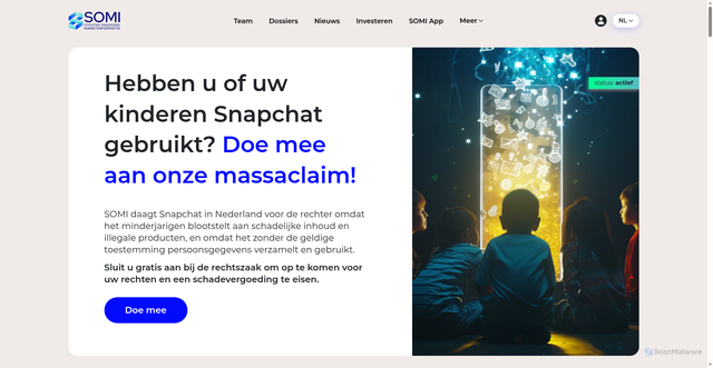 Security scan screenshot of https://snapchatclaim.org