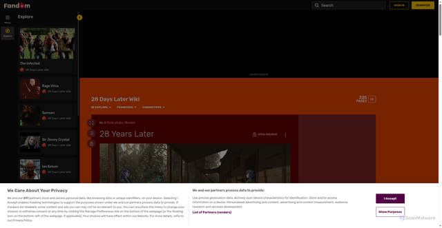 Security scan screenshot of https://28dayslater.fandom.com/wiki/28_Years_Later