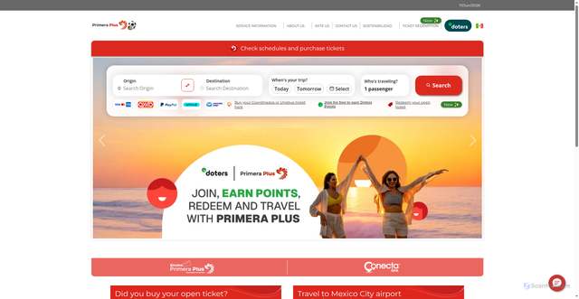 Security scan screenshot of https://primeraplus.com.mx