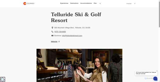 Security scan screenshot of https://www.colorado.com/telluride/telluride-ski-golf-resort