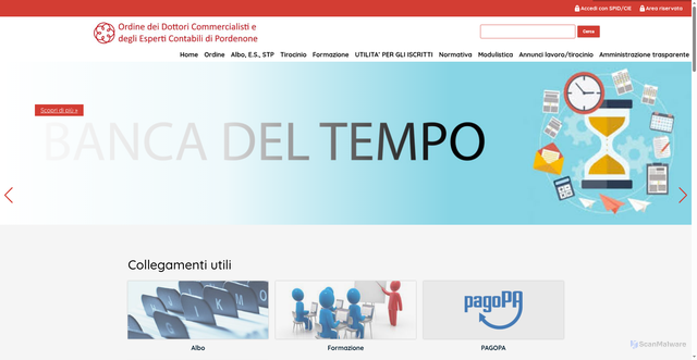 Security scan screenshot of https://www.odcec.pn.it/