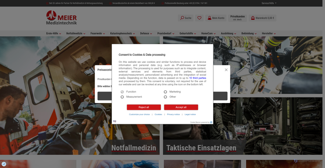 Security scan screenshot of https://meier-medizintechnik.de