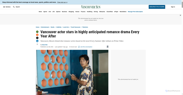 Security scan screenshot of https://vancouversun.com/entertainment/every-year-after-prime-video-vancouver-joseph-chiu