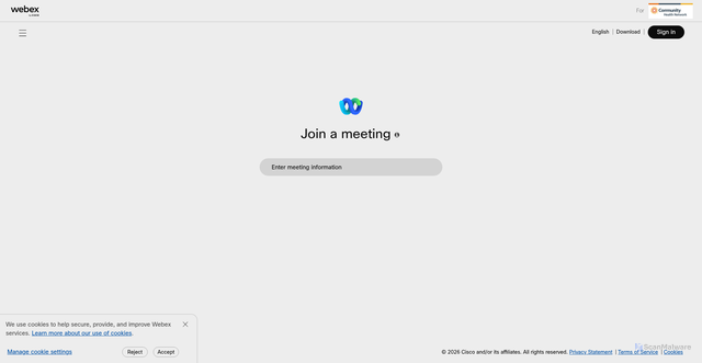 Security scan screenshot of https://chnw.webex.com